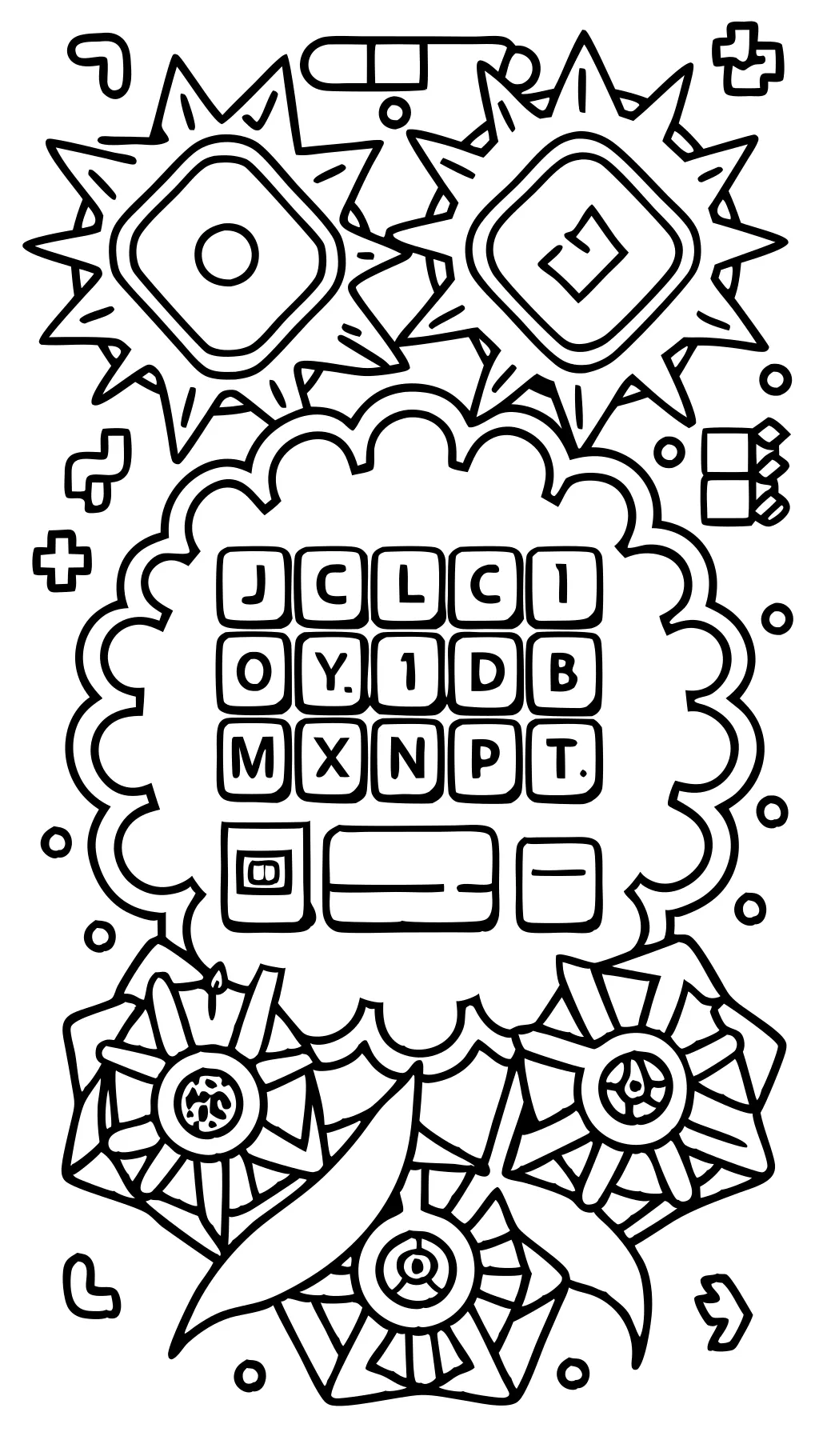 Coloriage de lettre de clavier de technologie